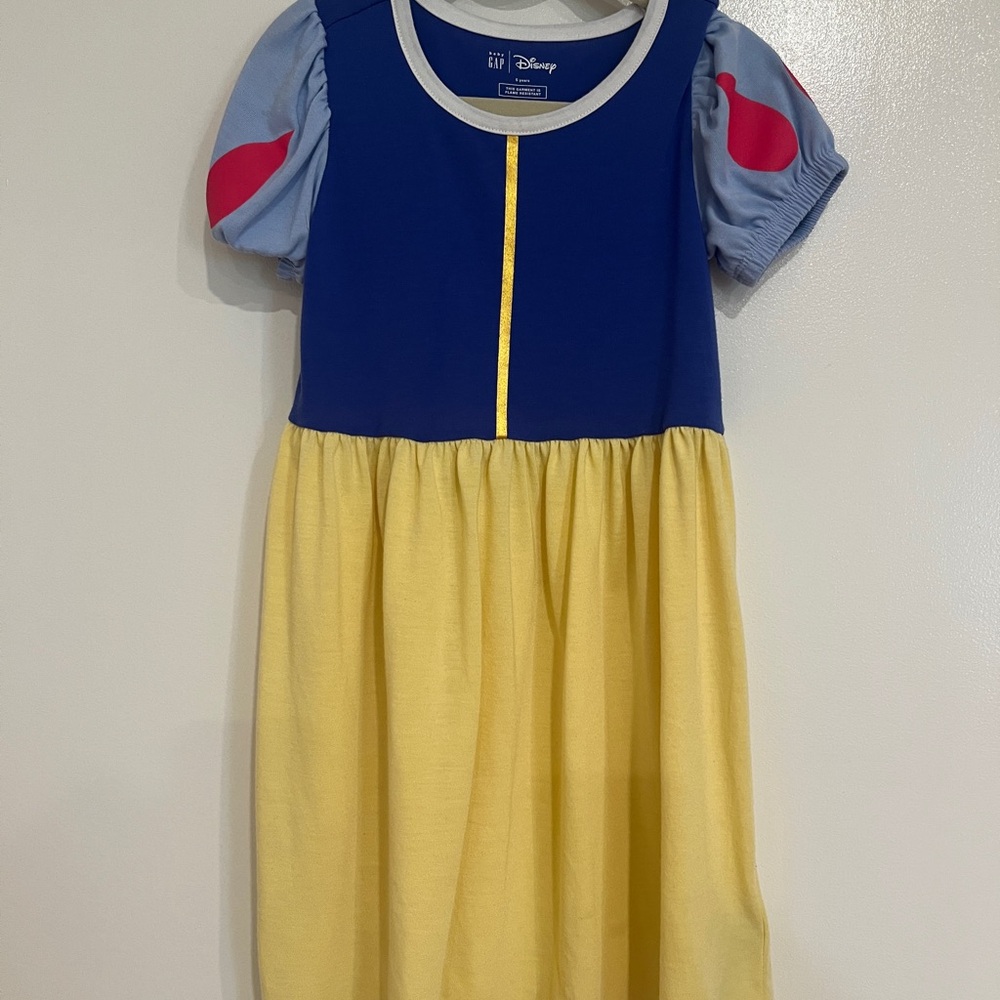 GAP Girls' Blue, Yellow and Pink Puff-Sleeve Dress